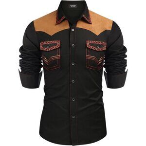 Men's Western Cowboy Shirt Black